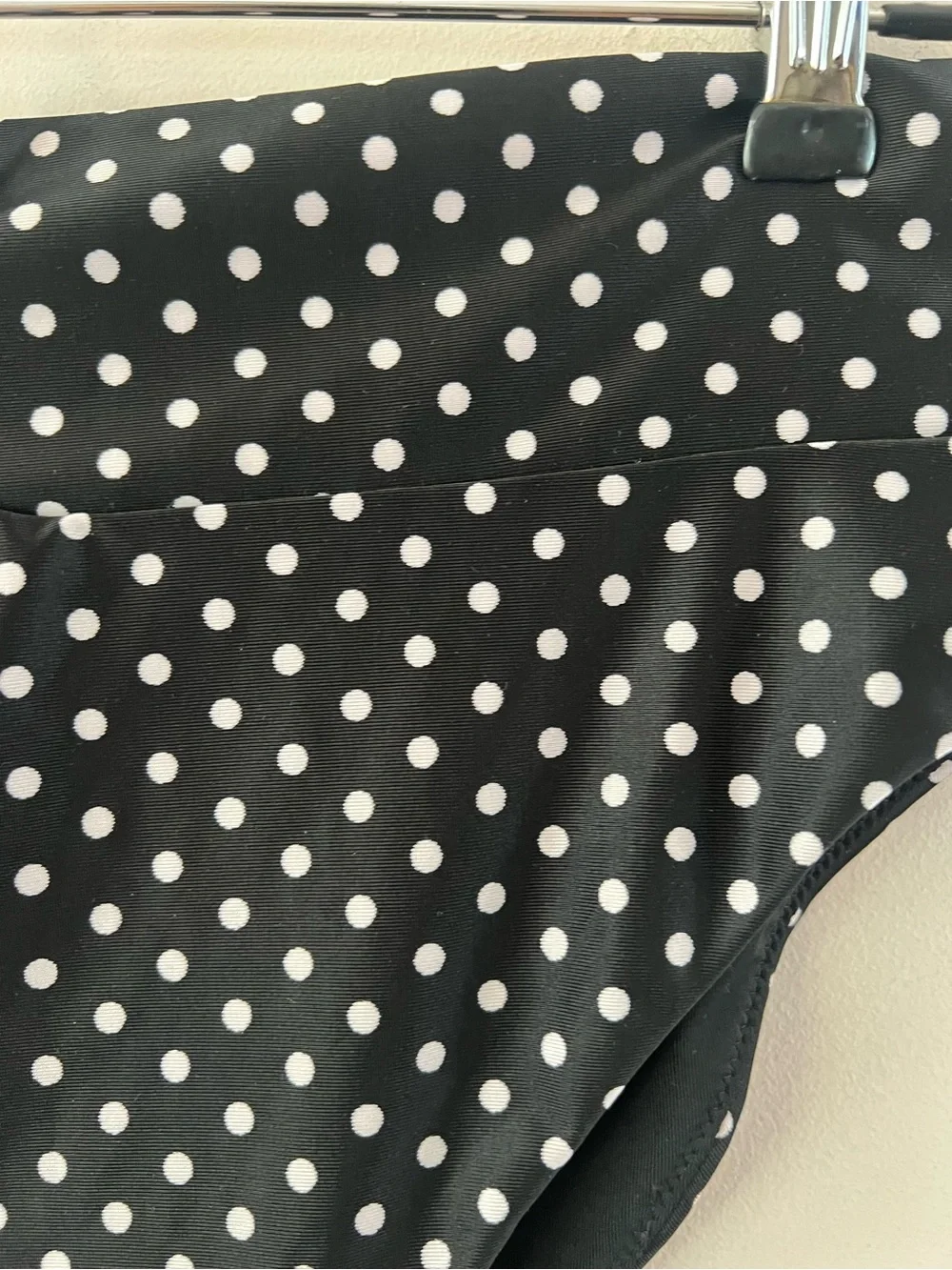 aerie Black cream polka Dot High Waist high cut Bikini Bottoms ladies size xl